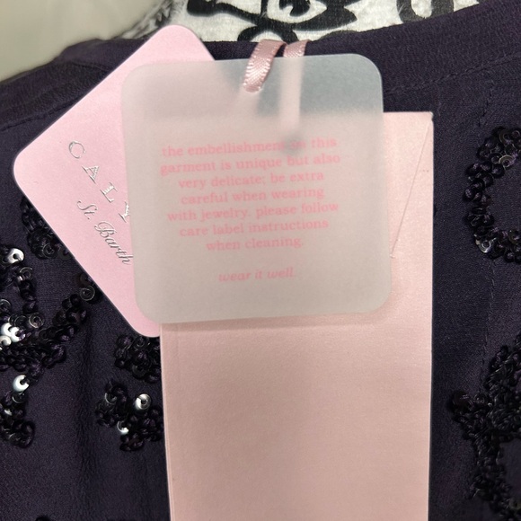 NWT Calypso St. Barth Calriss Tunic Top Dark Purple - Picture 9 of 10
